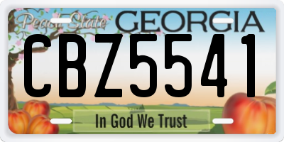 GA license plate CBZ5541