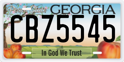 GA license plate CBZ5545