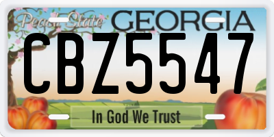 GA license plate CBZ5547