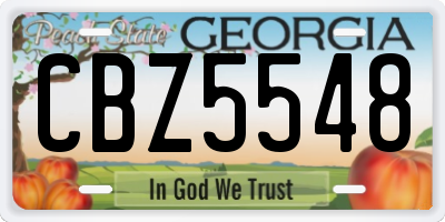 GA license plate CBZ5548