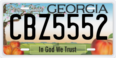 GA license plate CBZ5552