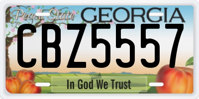 GA license plate CBZ5557
