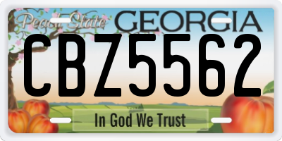 GA license plate CBZ5562