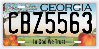 GA license plate CBZ5563