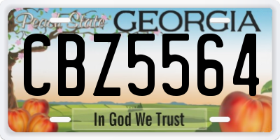 GA license plate CBZ5564