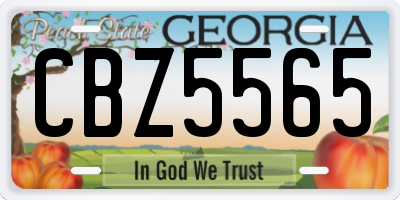 GA license plate CBZ5565