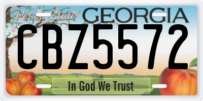 GA license plate CBZ5572