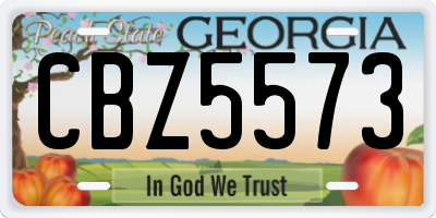 GA license plate CBZ5573