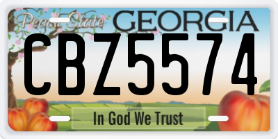 GA license plate CBZ5574