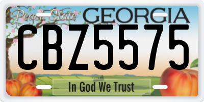 GA license plate CBZ5575
