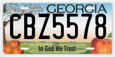 GA license plate CBZ5578