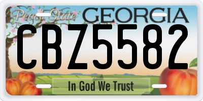 GA license plate CBZ5582