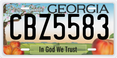 GA license plate CBZ5583