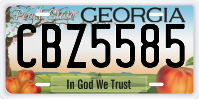 GA license plate CBZ5585