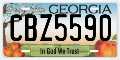 GA license plate CBZ5590