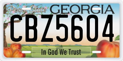 GA license plate CBZ5604