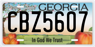 GA license plate CBZ5607