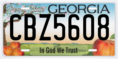 GA license plate CBZ5608