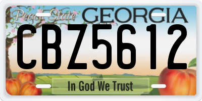 GA license plate CBZ5612