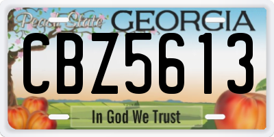 GA license plate CBZ5613