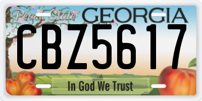 GA license plate CBZ5617