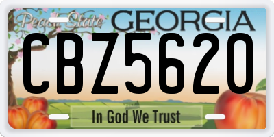 GA license plate CBZ5620