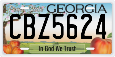 GA license plate CBZ5624