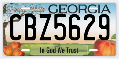 GA license plate CBZ5629