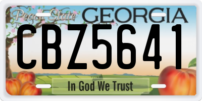 GA license plate CBZ5641