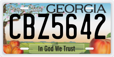 GA license plate CBZ5642