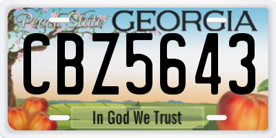 GA license plate CBZ5643