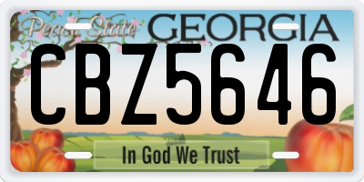GA license plate CBZ5646