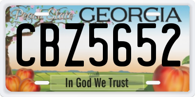 GA license plate CBZ5652
