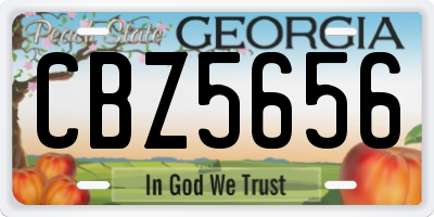 GA license plate CBZ5656