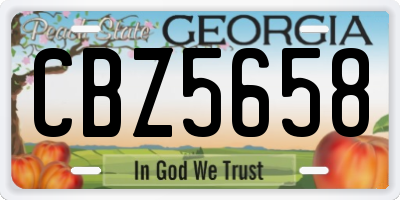 GA license plate CBZ5658