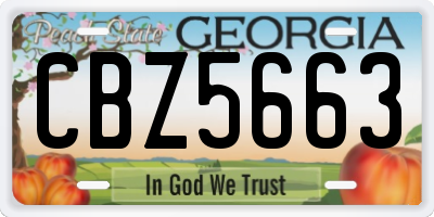 GA license plate CBZ5663