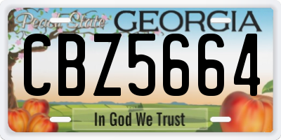 GA license plate CBZ5664
