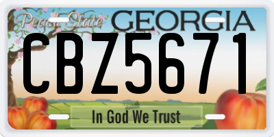 GA license plate CBZ5671