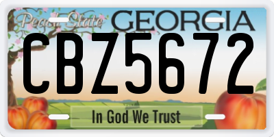 GA license plate CBZ5672