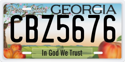 GA license plate CBZ5676