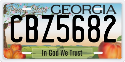 GA license plate CBZ5682