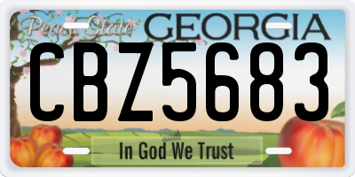 GA license plate CBZ5683