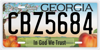 GA license plate CBZ5684