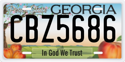 GA license plate CBZ5686