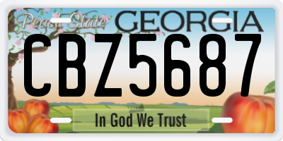 GA license plate CBZ5687