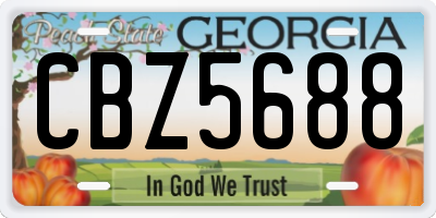 GA license plate CBZ5688