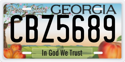 GA license plate CBZ5689