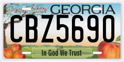 GA license plate CBZ5690