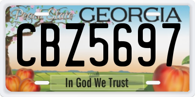 GA license plate CBZ5697