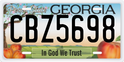 GA license plate CBZ5698